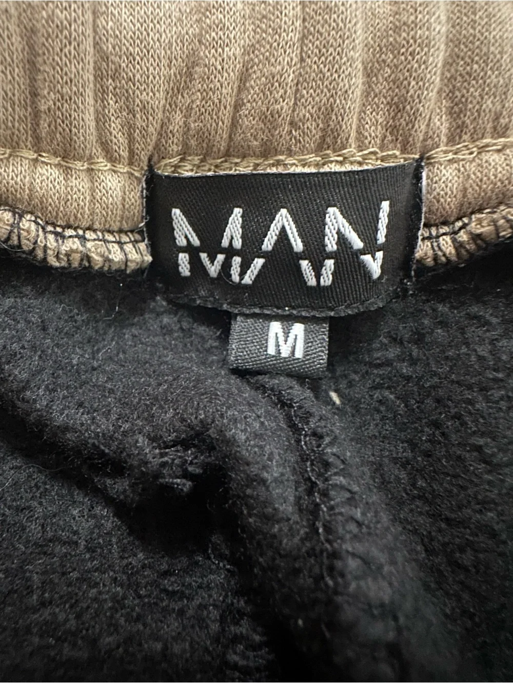 BoohooMAN Mens Jogger Sweatpants M 32 Black Orange Colorblock Drawstring